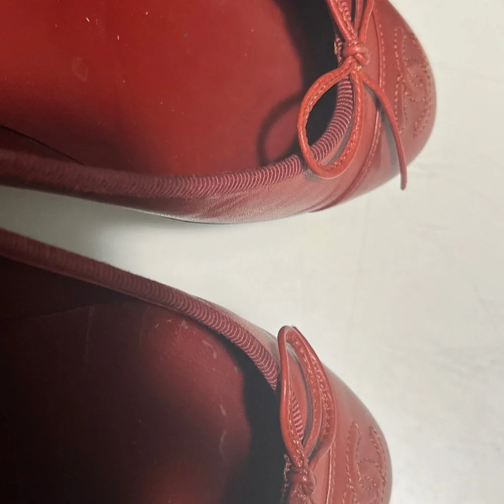 CHANEL Women's Elegant Red Flats